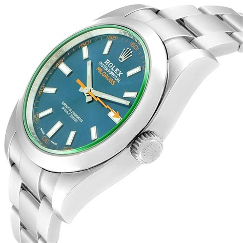 rolex milgauss cinturino pelle|rolex milgauss weight.